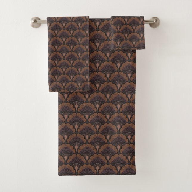 Conjunto De Toalhas Japanese art deco style - Chocolate (Insitu)