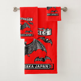 Conjunto De Toalhas Japonês Safety Match Art Bats