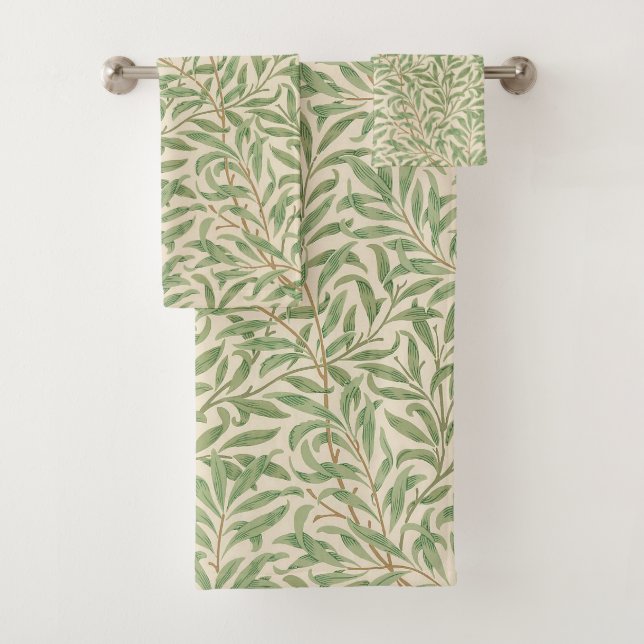 Conjunto De Toalhas Jardim de Flores Clássico com Ramos de Salgueiro d (Insitu)