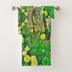 Conjunto De Toalhas Jardim de Hydrangea do Chartreuse Green Limelight
