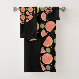 Conjunto De Toalhas Jardim de Toranja Verde Fruta Cítrico Laranja