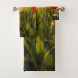 Conjunto De Toalhas Jardim de Tulipas - Estilo Pintura