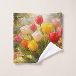 Conjunto De Toalhas Jardim de Tulipas - Estilo Pintura