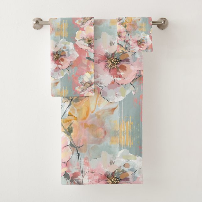 Conjunto De Toalhas Jardim Floral Impressionista ID1280 (Insitu)