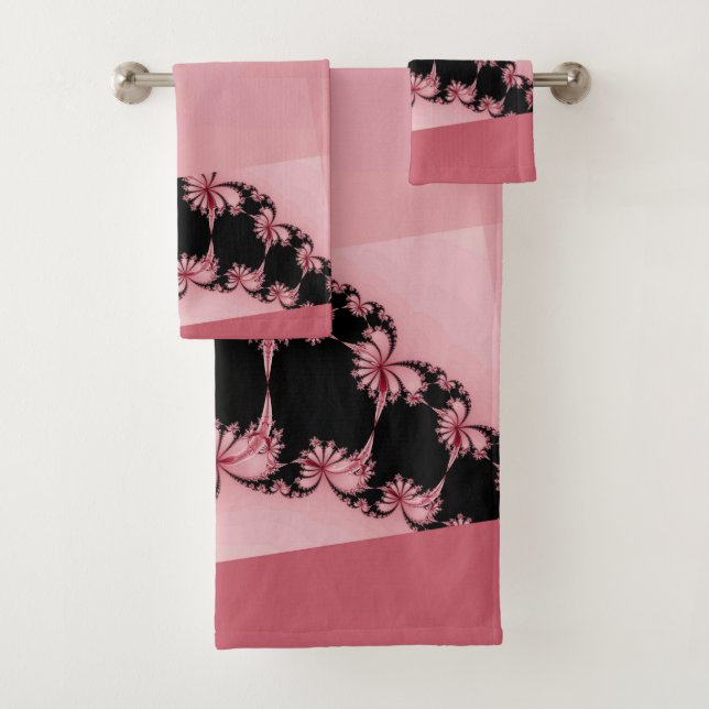 Conjunto De Toalhas Jardim Fractal rosa (Insitu)