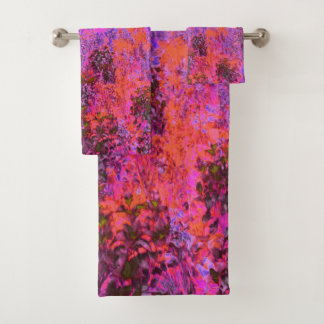 Conjunto De Toalhas Jardim Impressionista Laranja Trippy Magenta
