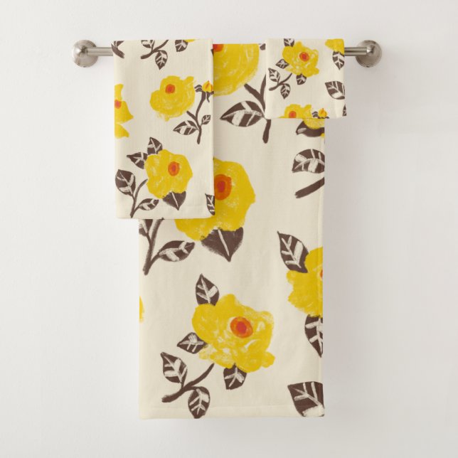 Conjunto De Toalhas Jardim Romântico de Rosa (Insitu)