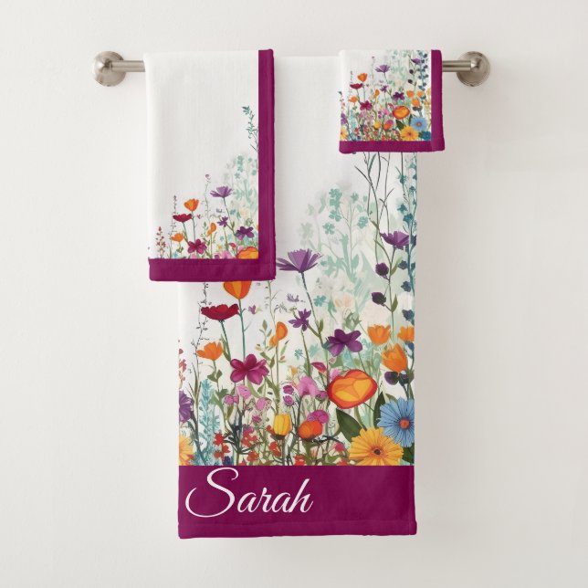 Conjunto De Toalhas Jardim Roxo Blooming (Insitu)