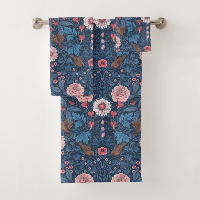 Conjunto De Toalhas Jardim selvagem em azul (Insitu)