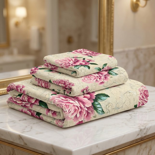 Conjunto De Toalhas Jardínias Rosa Shabby Chic (Criador carregado)
