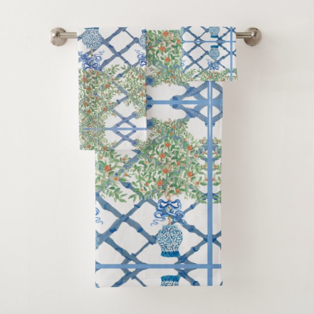 Conjunto De Toalhas Jares De Ginger Jar Pintados À Mão De Árvore Laran (Insitu)