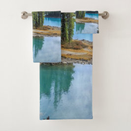 Conjunto De Toalhas Jasper-National Maligne Lake Park Alberta Towel Se