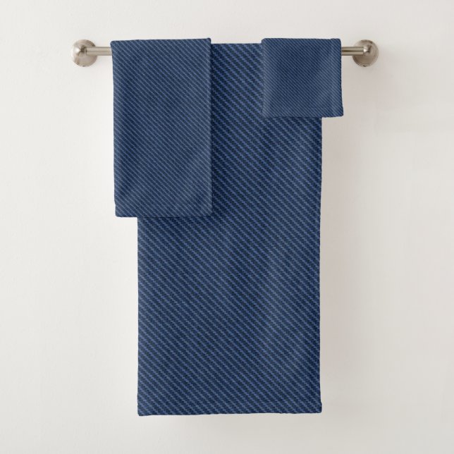 Conjunto De Toalhas Jeans Azuis Faux Denim Bath Towers (Insitu)