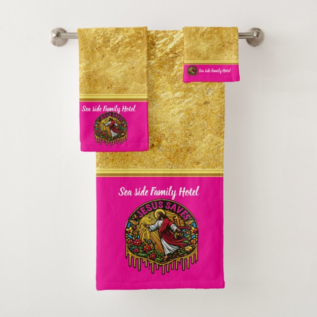 Conjunto De Toalhas Jesus Salva: Cena Divina Esperançosa Radiante (P) (Insitu)