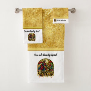 Conjunto De Toalhas Jesus Salva: Toque Divino Cultiva Renovação