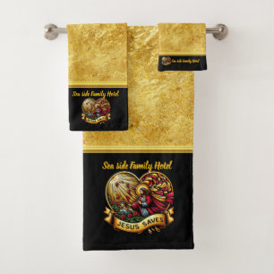 Conjunto De Toalhas Jesus salva: Toque divino cultiva renovação (B)