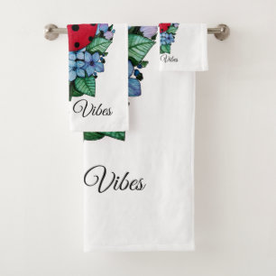 Conjunto De Toalhas Joaninha bonito da aguarela com as flores