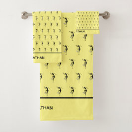 Conjunto De Toalhas Jogador de Futebol Silhout Incrível