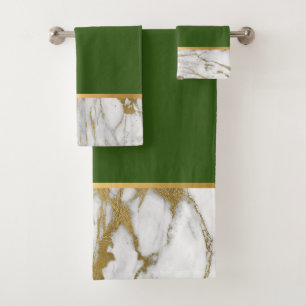Conjunto De Toalhas JOGO DE BANHEIRA DOURADO MARRÁVEL Verde