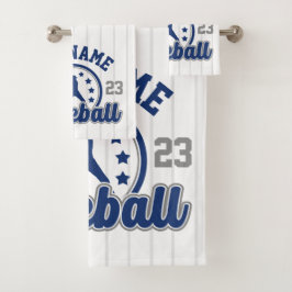 Conjunto De Toalhas Jogo Jogador da Equipe Baseball de NOME Personaliz
