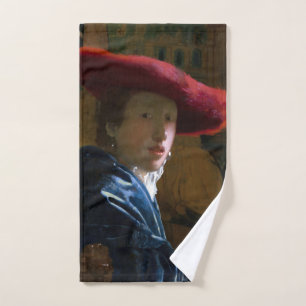 Conjunto De Toalhas Johannes Vermeer - Rapariga com Chapéu Vermelho