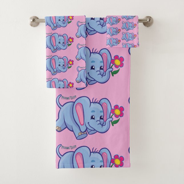 Conjunto De Toalhas Jovens dançando elefante Daisy Bath Totod (Insitu)