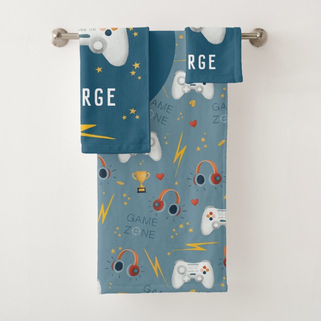 Conjunto De Toalhas Jovens Legal Jogo Azul Jogadores Jovens Jogadores (Insitu)