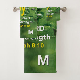 Conjunto De Toalhas JOY OF THE LORD Christian Monograma