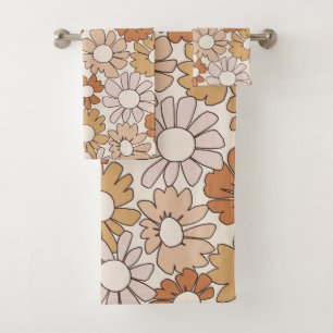 Conjunto De Toalhas Jubileu de Pétalas Terra Quente Boho