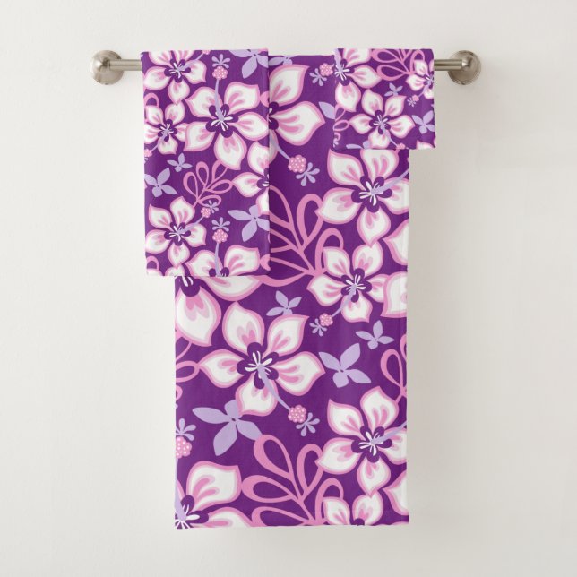 CONJUNTO DE TOALHAS JUNGLE SURF (PURPLE COMBO) SET DE TOWEL (Insitu)