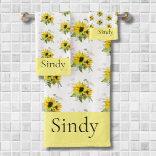 Conjunto De Toalhas Junta de Bandas Amarelas Sunflower