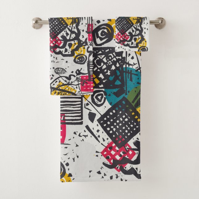 Conjunto De Toalhas Kandinsky Pequenos Mundos V Clássico Abstrato (Insitu)