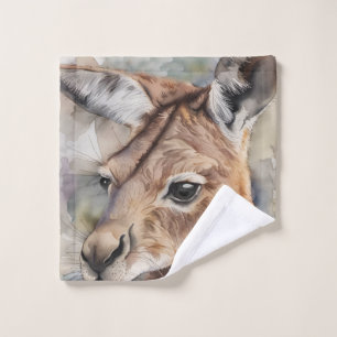 Conjunto De Toalhas Kangaroo Watercolor Art