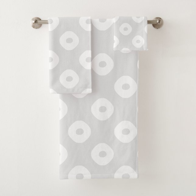 Conjunto De Toalhas "Kanoko" Padrão de Manchas de Corça Branco (Insitu)