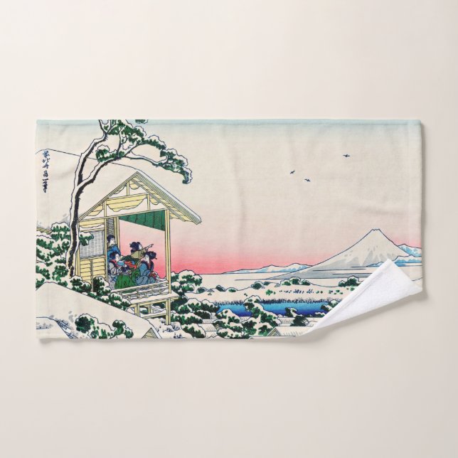 Conjunto De Toalhas Katsushika Hokusai - Casa de chá em Koishikawa (Toalha de mão)
