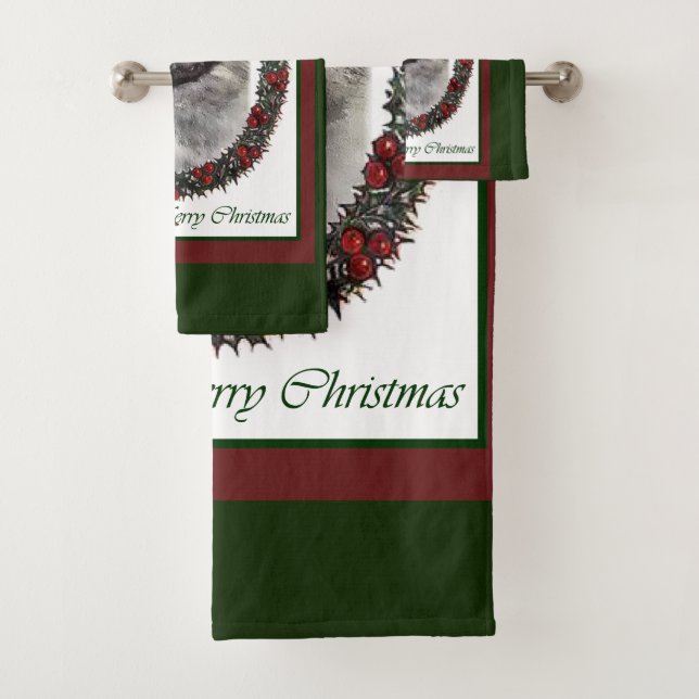 Conjunto De Toalhas Keeshond Lovers Natal (Insitu)