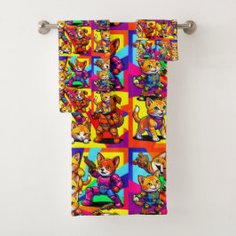 Conjunto De Toalhas Kittens - Puppies Kids Bathroom