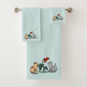 Conjunto De Toalhas Kittens Verão Delgado Jogo da Flor