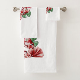 Conjunto De Toalhas Koi Fish Japonês Estilo Script Oriental Art