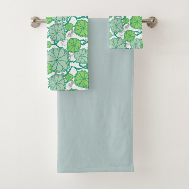 Conjunto de Toalhas Koi Pond Bath Japonês (Insitu)