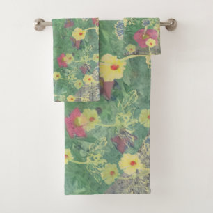 Conjunto De Toalhas La Boca Floral Impressão Bathroom Towels