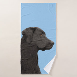 Conjunto De Toalhas Labrador Retriever Black Pintura Original