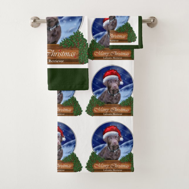 Conjunto De Toalhas Labrador Retriever Christmas (Insitu)