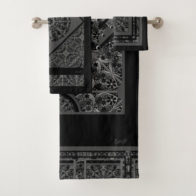 Conjunto De Toalhas Lace Black Cerâmico (Insitu)