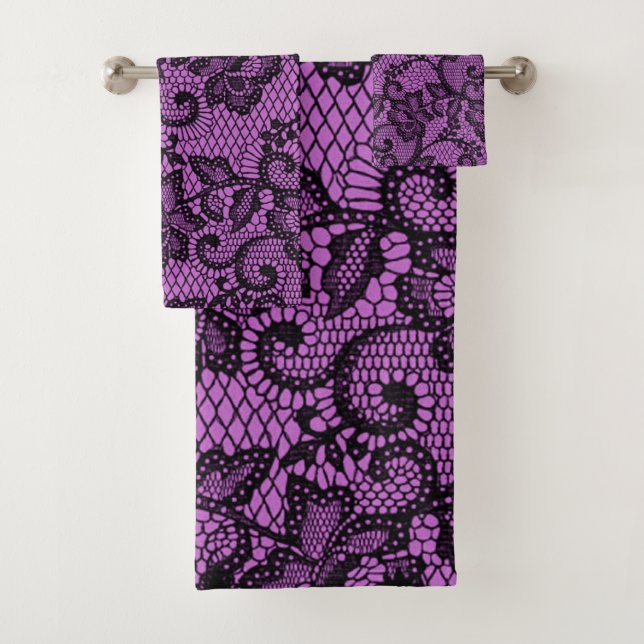 Conjunto De Toalhas Lace Preto E Cinzento (Insitu)