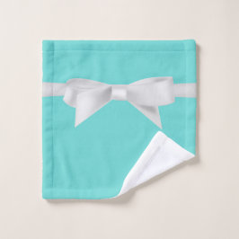 Conjunto De Toalhas Laço Branco Audrey Teal Glam Moderno