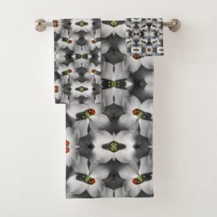 Conjunto De Toalhas Ladybug Na Dogwood Flower Abstrato Nature