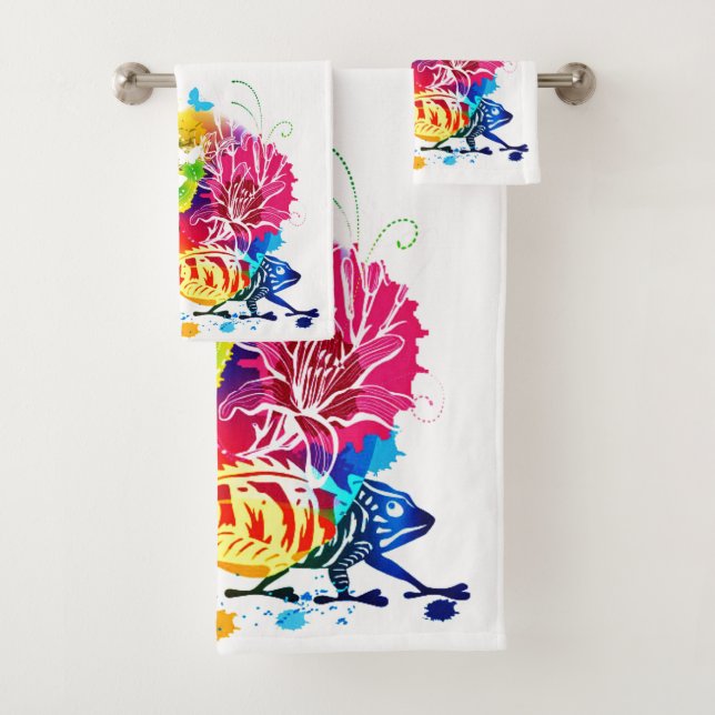 Conjunto De Toalhas Lagarto floral colorido  (Insitu)