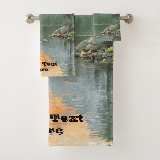 Conjunto De Toalhas Lago ao Pôr do Sol (Insitu)