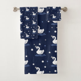 Conjunto De Toalhas Lago Encantado - Graceful Swan Pattern Design